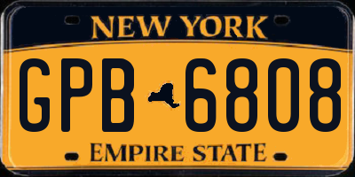 NY license plate GPB6808