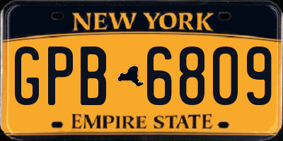 NY license plate GPB6809
