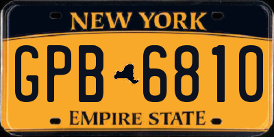 NY license plate GPB6810