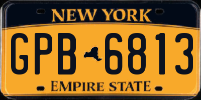 NY license plate GPB6813