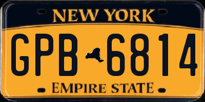 NY license plate GPB6814