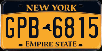 NY license plate GPB6815