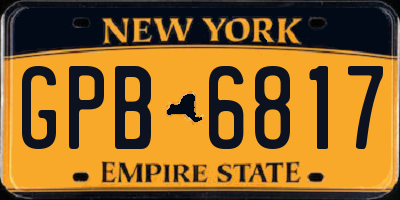 NY license plate GPB6817