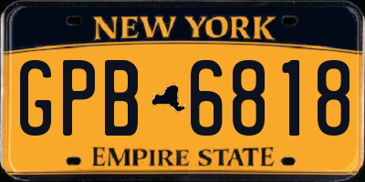 NY license plate GPB6818