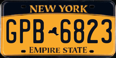 NY license plate GPB6823