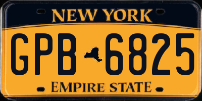 NY license plate GPB6825