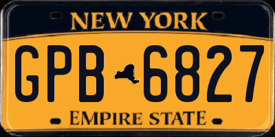 NY license plate GPB6827