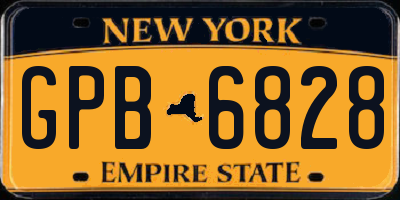 NY license plate GPB6828