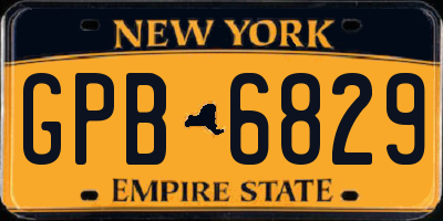 NY license plate GPB6829