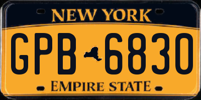NY license plate GPB6830