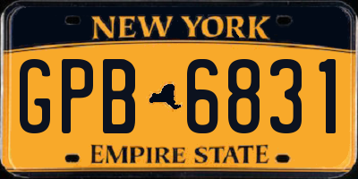 NY license plate GPB6831