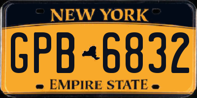 NY license plate GPB6832