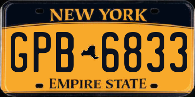 NY license plate GPB6833