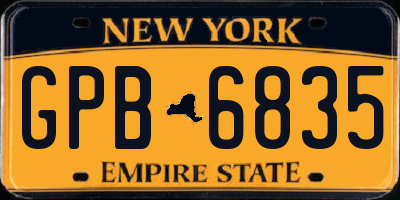 NY license plate GPB6835