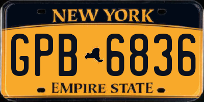 NY license plate GPB6836