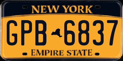 NY license plate GPB6837