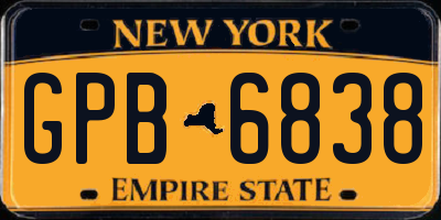 NY license plate GPB6838