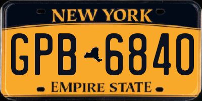 NY license plate GPB6840