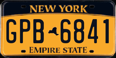 NY license plate GPB6841