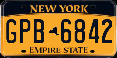 NY license plate GPB6842