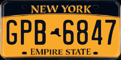 NY license plate GPB6847