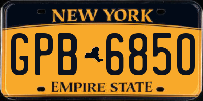 NY license plate GPB6850
