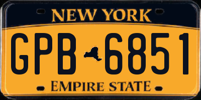 NY license plate GPB6851