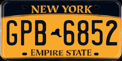 NY license plate GPB6852