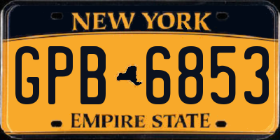 NY license plate GPB6853