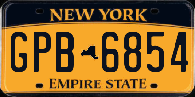 NY license plate GPB6854