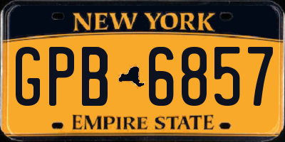 NY license plate GPB6857