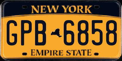 NY license plate GPB6858