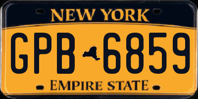 NY license plate GPB6859