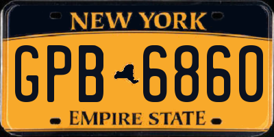 NY license plate GPB6860