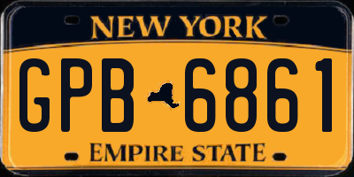 NY license plate GPB6861