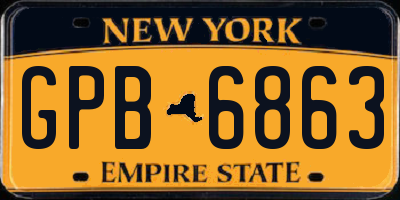 NY license plate GPB6863