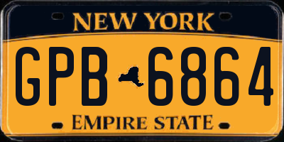 NY license plate GPB6864