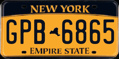 NY license plate GPB6865