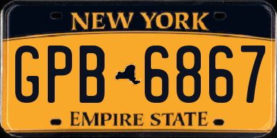 NY license plate GPB6867