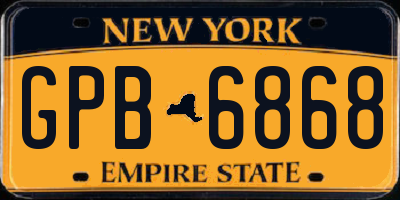 NY license plate GPB6868