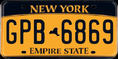 NY license plate GPB6869