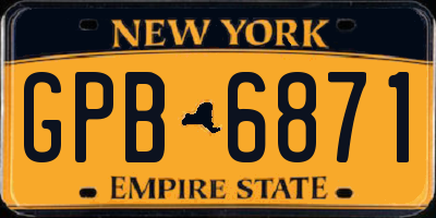 NY license plate GPB6871
