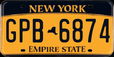 NY license plate GPB6874