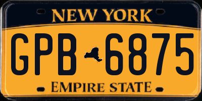 NY license plate GPB6875