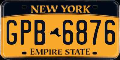 NY license plate GPB6876
