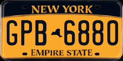 NY license plate GPB6880