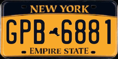 NY license plate GPB6881