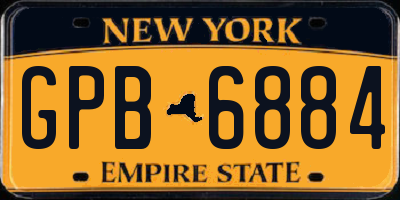 NY license plate GPB6884