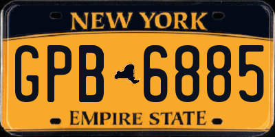 NY license plate GPB6885