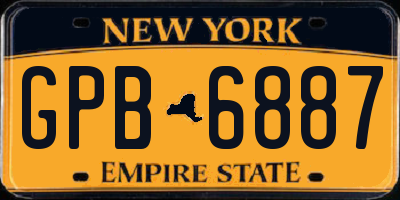 NY license plate GPB6887